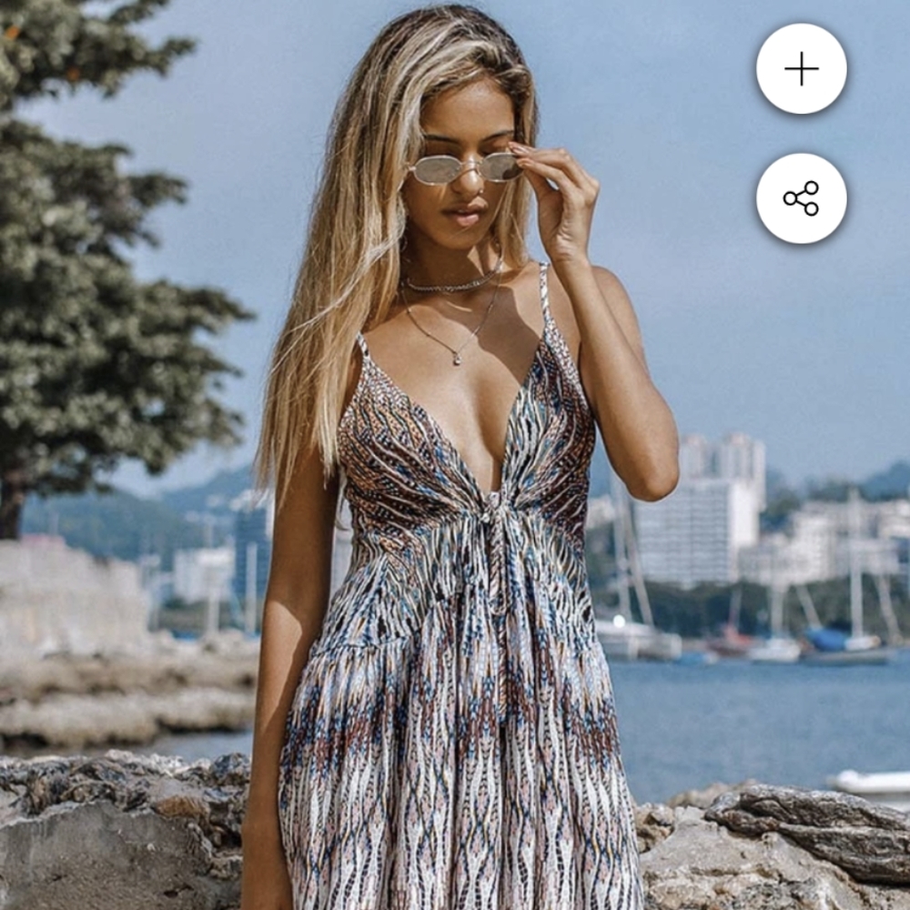 Boho V-Neck Mini Dress